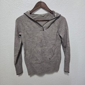 Smartwool Beige tan hooded pullover sweatshirt hoodie long sleeve wool